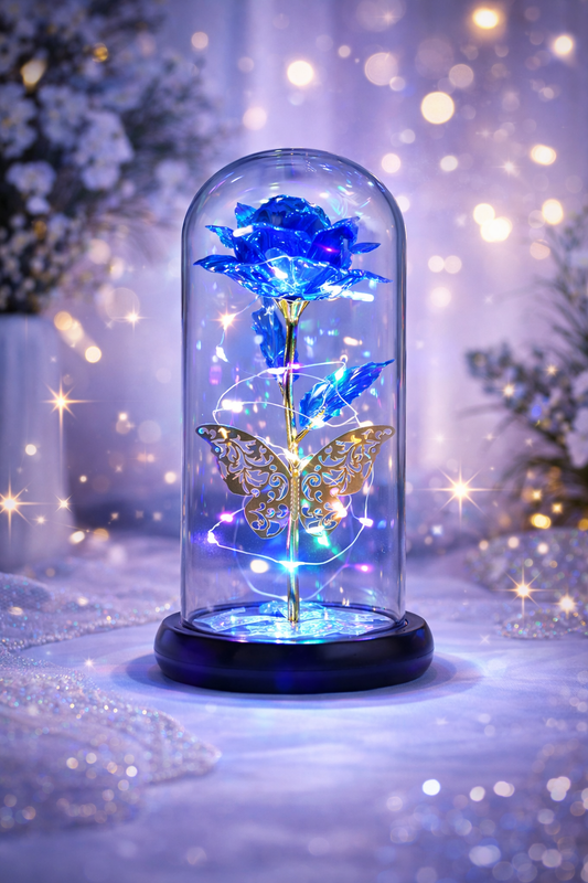 SweetRose - Magiczna Róża LED z Motylkiem
